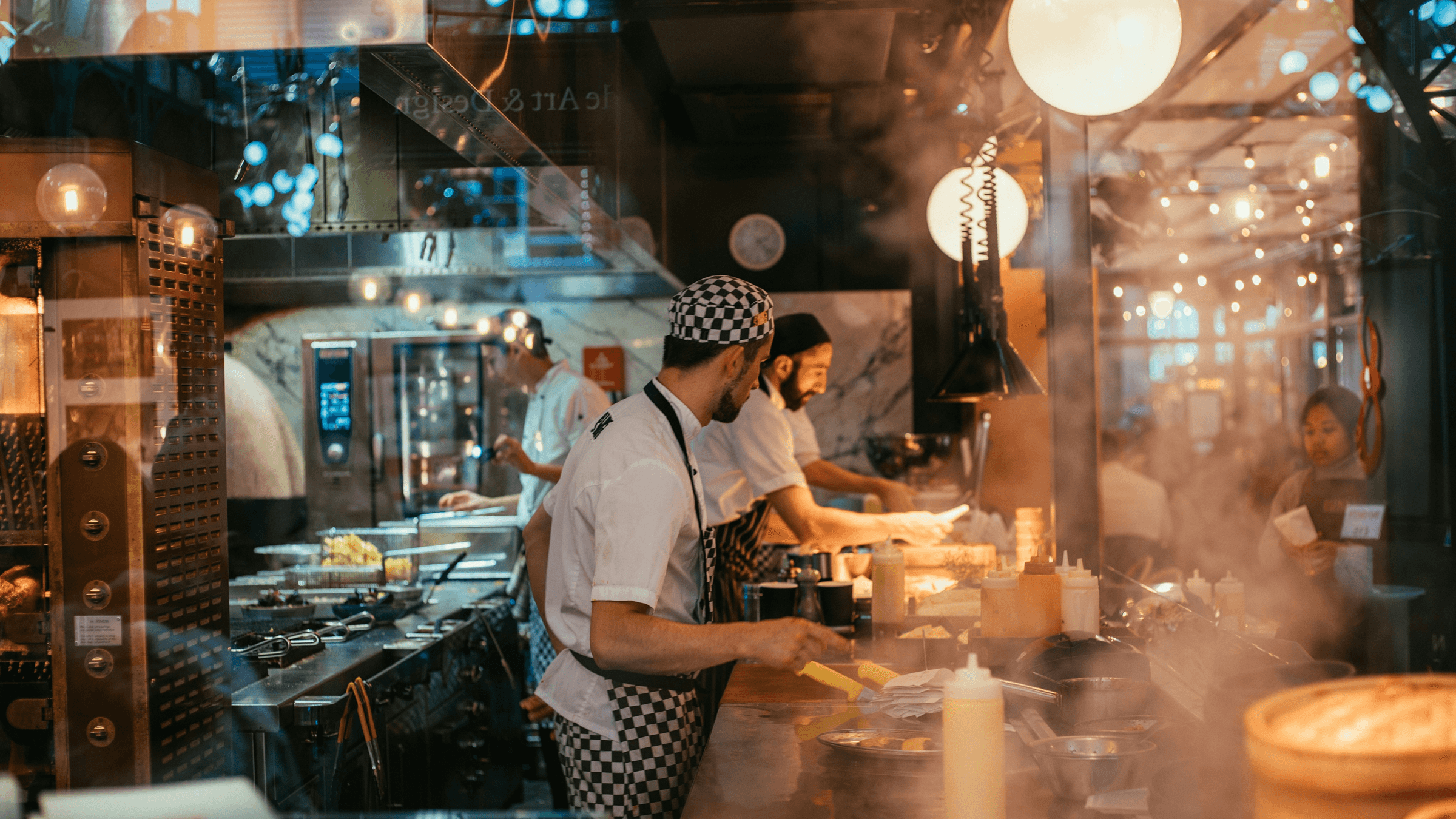 in the busy kitchen